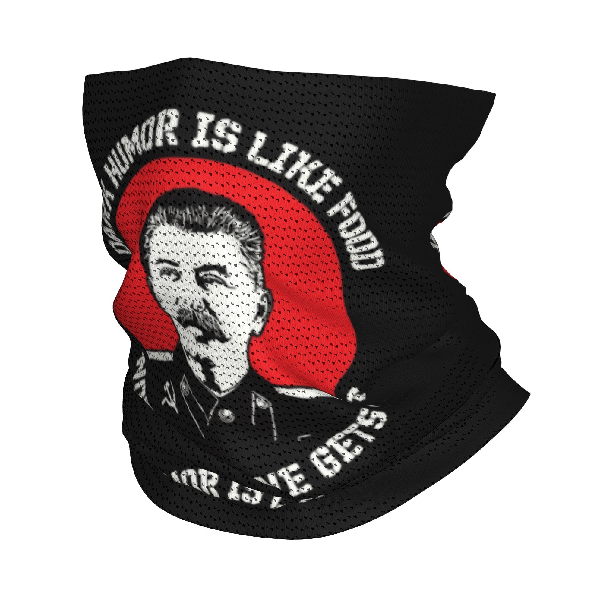 Neck Gaiter Face Cover - カスタムジョセフ・スターリンソ連ソ連ロシアバンダナネックゲイター防風フェイススカーフカバー ダークユーモアは食べ物のようなもの ヘッドウェアチューブバラクラバ